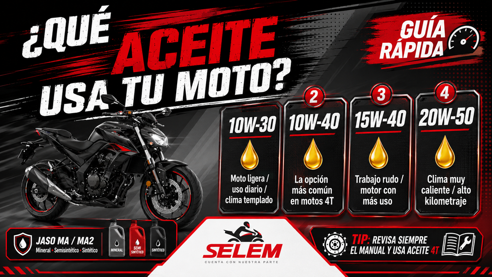 ¿Qué aceite usa tu moto? Guía rápida por cilindrada